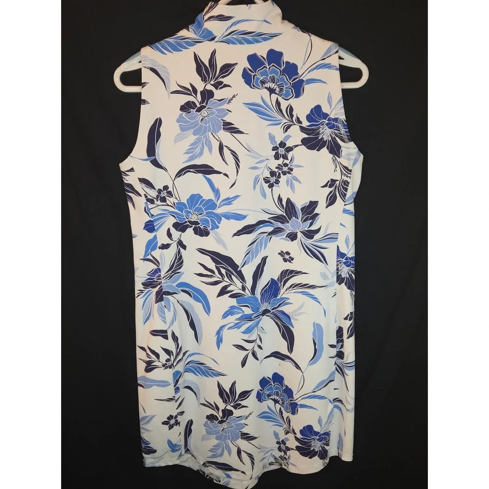 Tommy Bahama Island Zone Golf Dress‎ Sleeveless Floral Print Blue White LOT OF 2